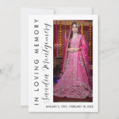Verticaal script in Loving Memory begrafenis progr Kaart (Voorkant)