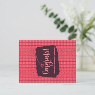 Verticaal sterk ingesloten Ornamenten roze patroon Briefkaart