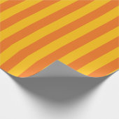 Verticaal streeppatroon in Sinaasappel en geel Cadeaupapier (Hoek)