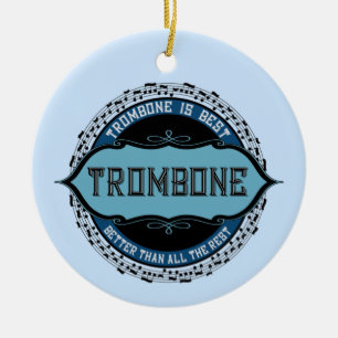 Verticaal trombone keramisch ornament