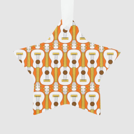 Verticaal Ukulele Patroon Ornament (voorkant)