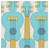 Verticaal Ukulele Patroon Stof (Close Up)