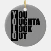 Verticaal vak YOLO Keramisch Ornament (Achterkant)