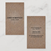 Verticaal Visitekaartje met beige houtaffecten (Voorkant / Achterkant)