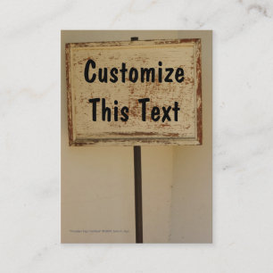 Verticaal Visitekaartje voor houten bord