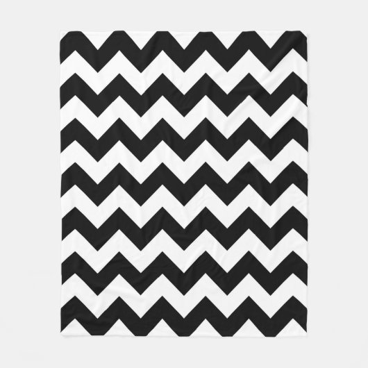 Verticaal zwart en wit zigzag fleece deken (Voorkant)