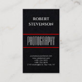 Verticaal Zwart Foto Artiest Modern Minimalist Visitekaartje (Voorkant)
