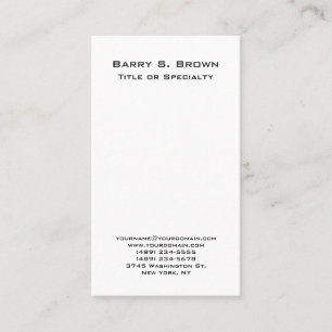 Verticaal zwart-wit, eenvoudig platte minimalistis visitekaartje