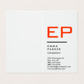 Verticaal zwart wit trendy rood monogram visitekaartjes (Buitenkant ongevouwen)