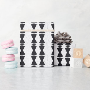 Verticaal Zwarte Boog Stropdas Wrapping Paper3 Wra Cadeaupapier