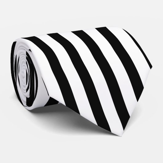 Verticaal zwarte en witte referentiestrepen stropdas (Opgerold)