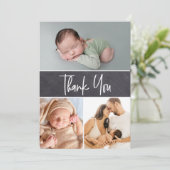 VerticaalChalkboardBaby shower voor meerdere foto' Bedankkaart (Staand voorkant)