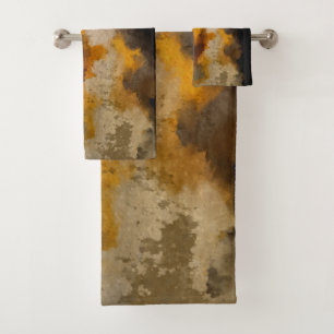 Vertical, abstrait, peinture, ocre, noir