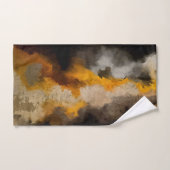 Vertical, abstrait, peinture, ocre, noir (Serviette à main)