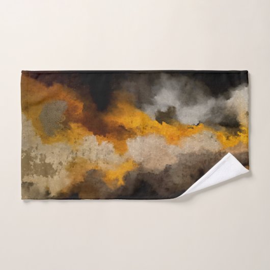 Vertical, abstrait, peinture, ocre, noir (Serviette à main)