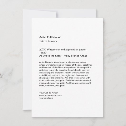 Vertical Artwork Exhibition Art Show Placards Feestdagenkaart (Voorkant)