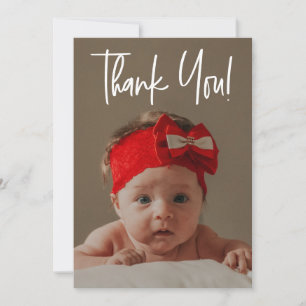 Vertical Baby Girl Foto geboorteaankondiging Bedankkaart