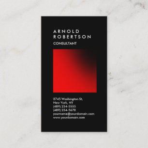 Vertical Black Red Trendy Consultant Visitekaartje