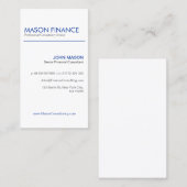 Vertical blanc moderne - Carte de visite professio (Devant / Derrière)