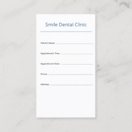 Vertical Dental Appointment Card Clean Design Afsprakenkaartje