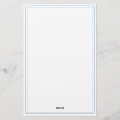 Vertical Eenvoudig Stofblauw Rand Naam Briefpapier (Achterkant)