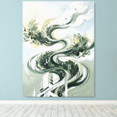 Vertical Forest Abstracte Kunst | Groene Architect Canvas Afdruk (Insitu (Houten vloer))