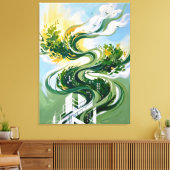 Vertical Forest Abstracte Kunst | Groene Architect Canvas Afdruk (Insitu (Woonkamer))