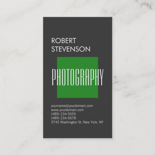 Vertical Grey Forest Vert Carte de visite tendance (Devant)