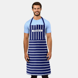 Vertical Horiz Streep #3 Doe-het-zelf Kleuren Blau Schort