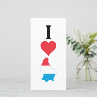 Vertical I Love Luxembourg / I Heart Luxembourg Kaart