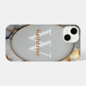 Vertical Luxury Oval Frame with Custom Name iPhone Hoesje (Achterkant horizontaal)