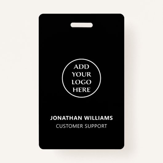 Vertical modern bedrijfslogo personeelsnaam functi badge (Achterkant)