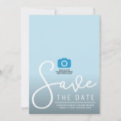 Vertical Modern Script Photo Enregistrer la carte  (Devant)