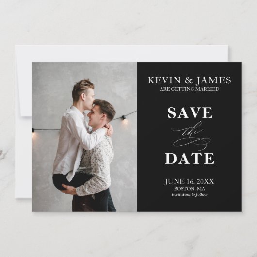 Vertical moderne Enregistrer le Carte photo de dat (Devant)