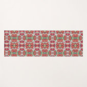 Vertical patterned fabric showcasing red flowers yogamat (Voorkant (horizontaal))