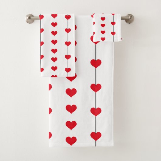Vertical Red Heart Columns on White (En situation)