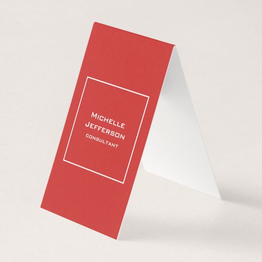 Vertical Red Modern Stylish Trendy Minimalist Visitekaartjes (Voorkant)