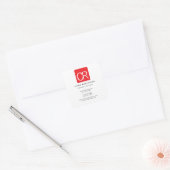 Vertical Red Stripe White Professional Plain Vierkante Sticker (Envelop)
