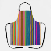 Vertical Retro Stripes Colorful Apron Schort (Voorkant)