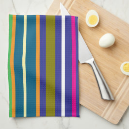 Vertical Retro Stripes Colorful Theedoek