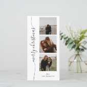 Vertical Script Photo Strip  Feestdagenkaart (Staand voorkant)