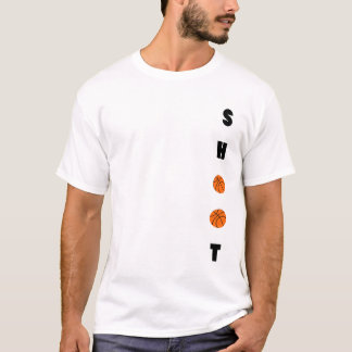 Vertical SHOOT Minimalist Basketball Typography T-shirt