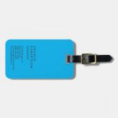 Vertical Sky Blue Name Address Telefoon E-mail Bagagelabel (Voorkant horizontaal)