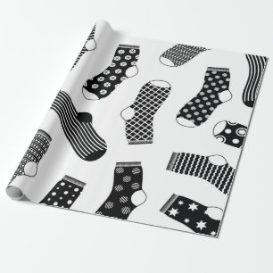 Vertical texture of striped and polka dot socks. B Cadeaupapier