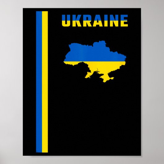 Vertical Ukrainian Flag  Poster (Voorkant)