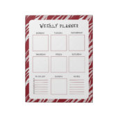 Vertical Undated Weekly Planner with Red Border Notitieblok (Gedraaid)