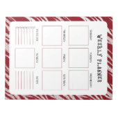 Vertical Undated Weekly Planner with Red Border Notitieblok (Voorkant)