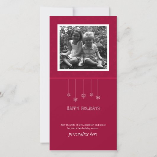 Verticale 1 fotokaart feestdagenkaart (Voorkant)