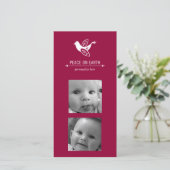 Verticale 2 fotokaart feestdagenkaart (Staand voorkant)