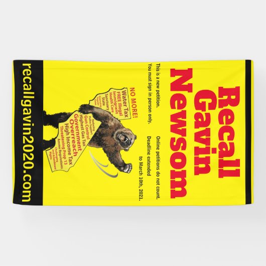 Verticale 3ft x 5ft recallgavin2020 banner (Horizontaal)